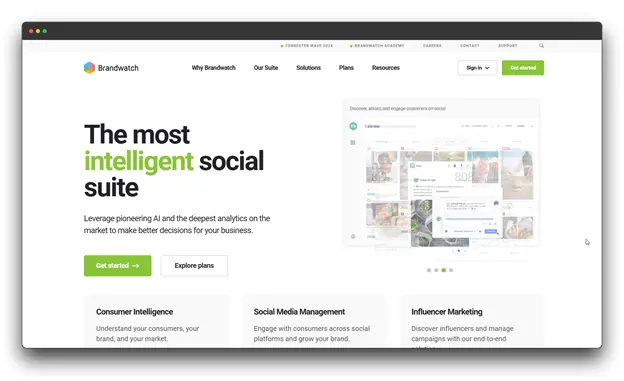 Homepage screenshot of Brandwatch, highlighting its "intelligent social suite" and Social Media Management capabilities, which includes an advanced Scheduling Software tool for marketing and analytics.
Keywords used: "Scheduling Software: Online Video Scheduling Software: Video Scheduling Software"
